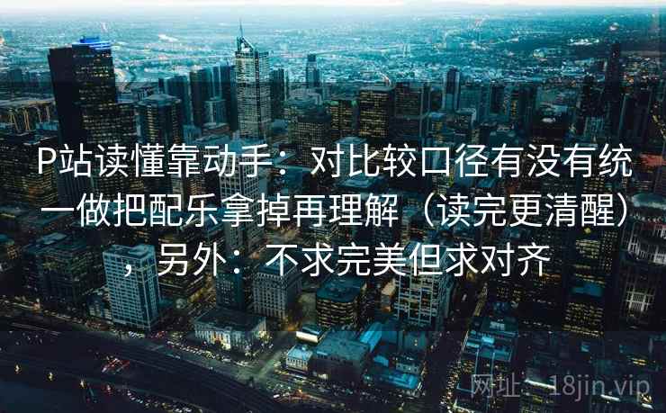 P站读懂靠动手：对比较口径有没有统一做把配乐拿掉再理解（读完更清醒），另外：不求完美但求对齐